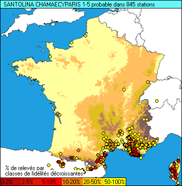 Carte de la flore probable pour ce taxon