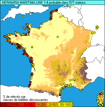 Carte de la flore probable pour ce taxon