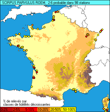 Carte de la flore probable pour ce taxon