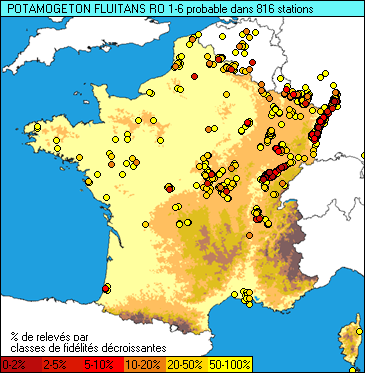 Carte de la flore probable pour ce taxon